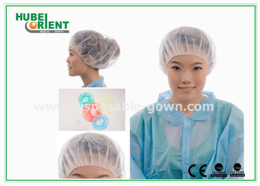 Soft PP Non Woven disposable bouffant caps , White bouffant hair nets