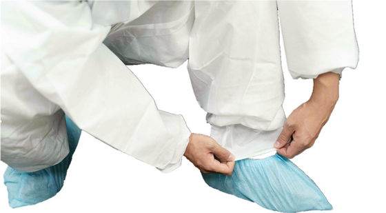 EN1149-5 Anti Static Type5/6 Disposable SMMS Chemical Protective Coverall With Hood