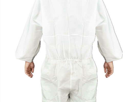 EN1149-5 Anti Static Type5/6 Disposable SMMS Chemical Protective Coverall With Hood