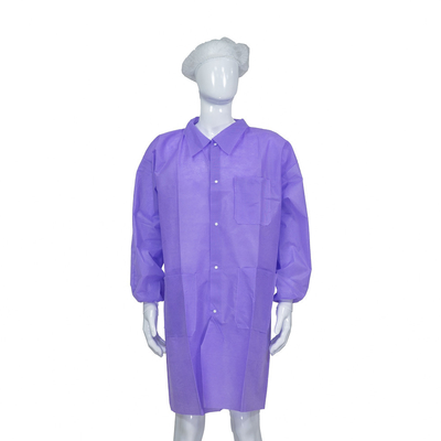 5pcs/Bag Dustproof Disposable Lab Coats With Shirt / Korean / Knitted Collar Style