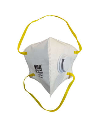 NIOSH N95 White Folded Shape Respirator With Exhalation Valve For Industrial protection